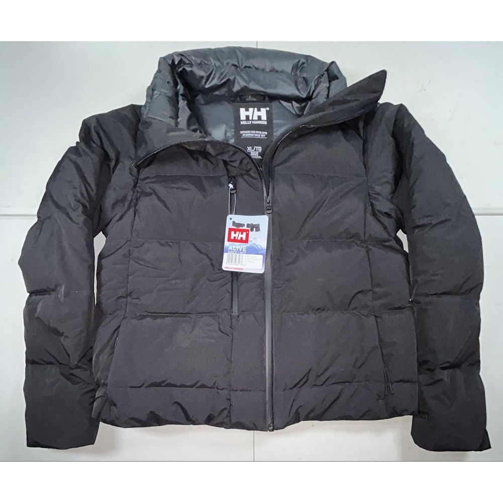 Helly Hansen Jacket Womens XL Black W Beloved Down Puffer Warm Insulated